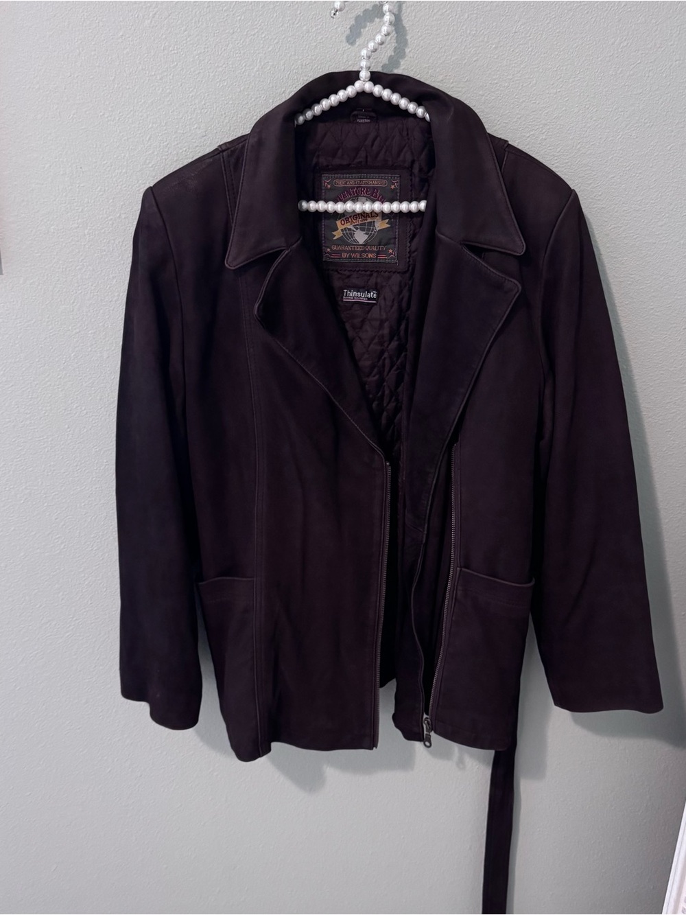 VINTAGE Weatherproof Leather Thinsulated Dark Brown Suede Jacket